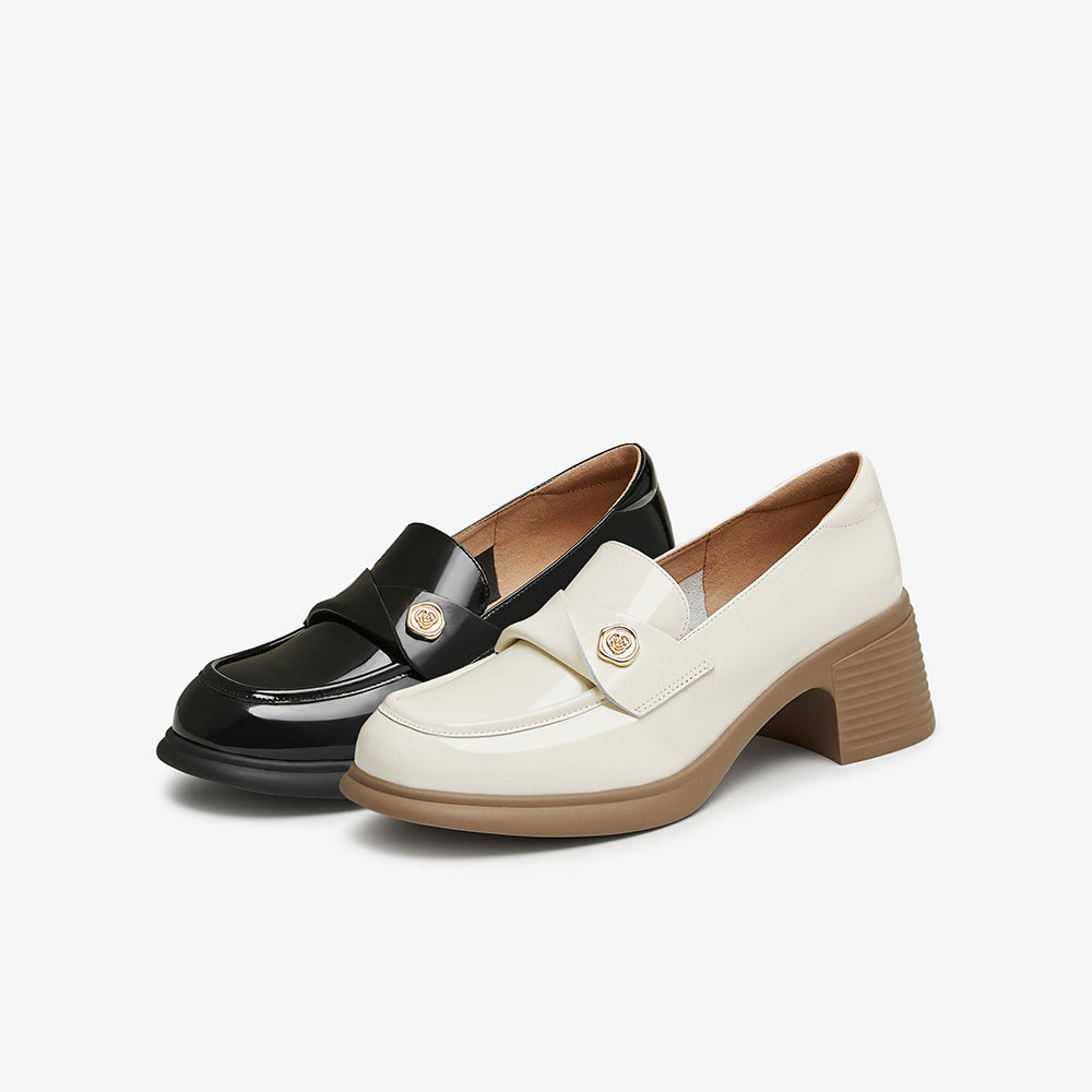 Tata他她气质粗跟单鞋女鞋白色英伦乐福鞋小皮鞋2024秋新7A520CA4,女鞋,乐福鞋（豆豆鞋）,淘宝优惠券,粉丝福利购,淘宝优惠卷