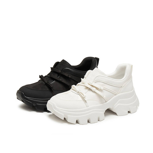 思加图2025新款蝴蝶岛老爹鞋厚底增高运动休闲鞋透气女鞋ECE41CM5