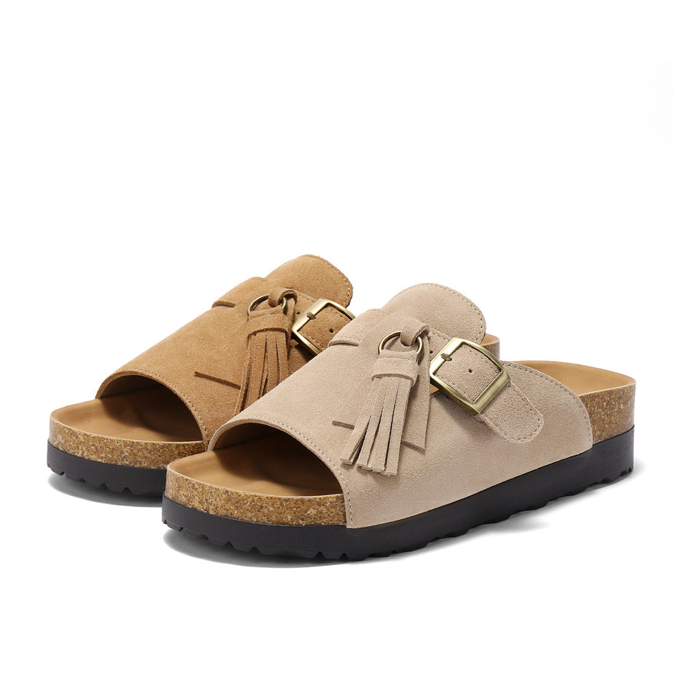 森达勃肯拖鞋女2025夏季新款流苏舒适厚底外穿休闲凉拖鞋ZTG46BT5,女鞋,勃肯鞋/软木鞋,淘宝优惠券,粉丝福利购,淘宝优惠卷