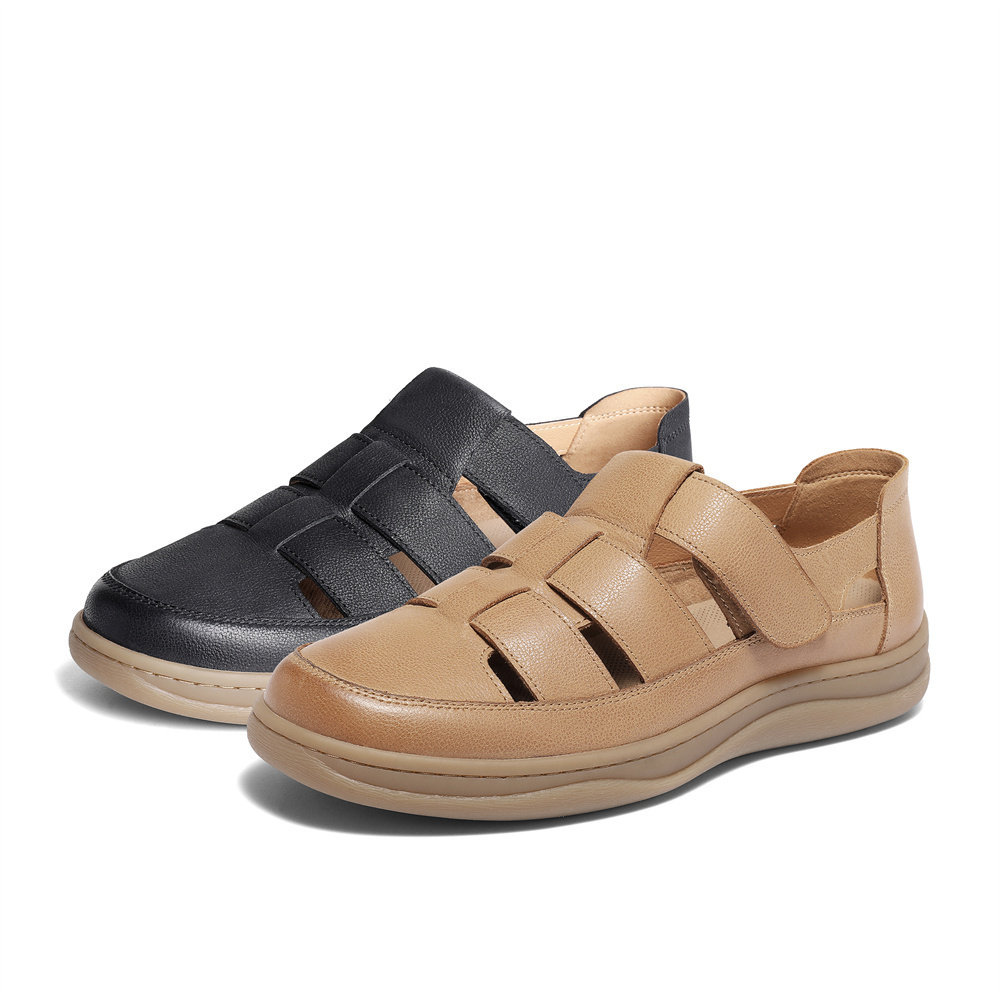 森达时尚罗马凉鞋男2024夏新款商场同款猪笼休闲皮凉鞋K1L30BL4,流行男鞋,沙滩鞋,淘宝优惠券,粉丝福利购,淘宝优惠卷