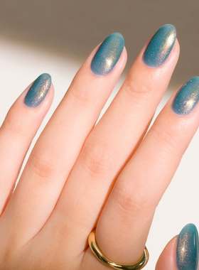 日本GEL ME1 GM157烤灯彩虹珠光感湖蓝色指甲油 时尚湖蓝 10ml