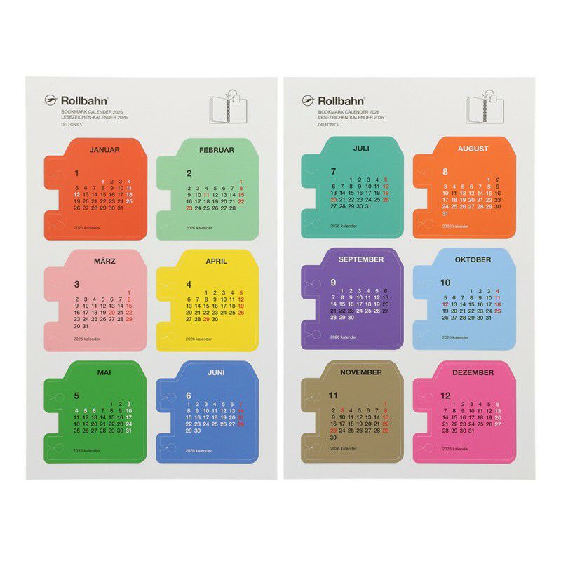 予定 日本Rollbahn 2026年日历月历笔记本专用标签 日本制 纸制