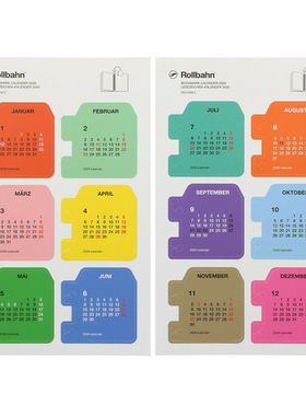 予定 日本Rollbahn 2026年日历月历笔记本专用标签 日本制 纸制