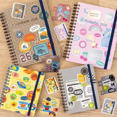 日本Rollbahn 2026复古旅行封面B6手账笔记本 L码165页