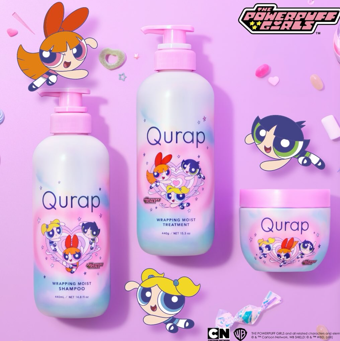 现货!日本QURAP飞天小女警滋润氨基酸护色洗发水 修护烫染发发膜