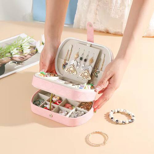 便携式首饰收纳盒高档精致大容量旅行戒指耳钉耳环饰品项链手镯盒