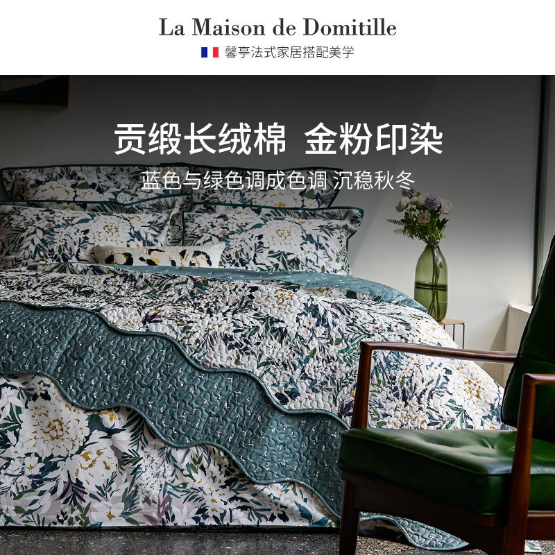 馨亭专柜同款贡缎四件套植物花卉