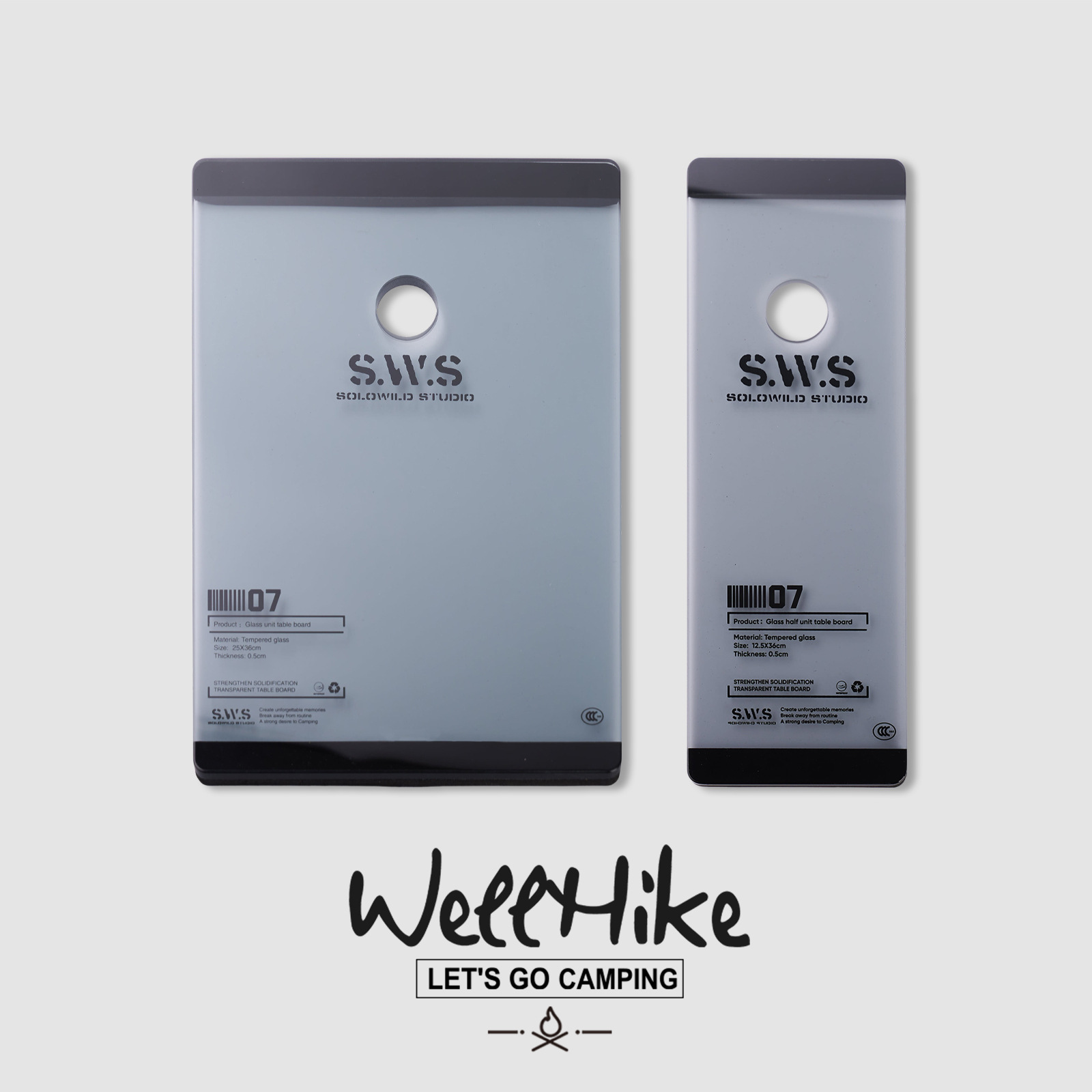 界者WHIK户外IGT玻璃桌板一单元0.5半块露营便携适配GZ灯喝茶氛围