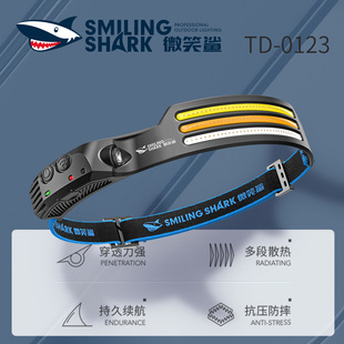 探界者超轻迷你挥手感应式高亮头戴灯多档光源红光爆闪便携式头灯