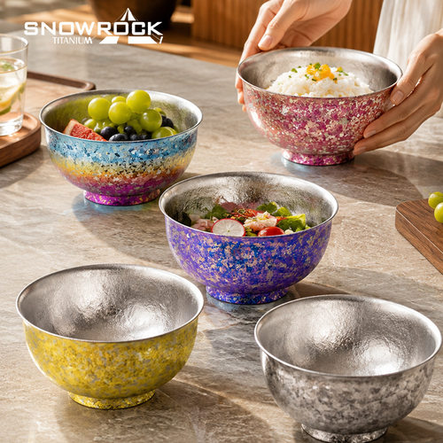 者SNOWROCK纯钛宫廷碗大冰花家用饭碗钛碗餐具圆形结晶小容量防烫