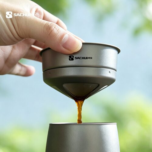 者纯钛咖啡过滤网过滤器泡茶滤网漏斗超轻便携悬挂手冲咖啡过滤器