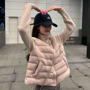 排骨羽绒女款服轻薄排骨羽绒服女2026年新款针织立领拼接秋冬季90