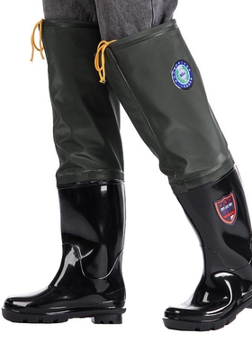 野外防蛇鞋登山钓鱼男女丛林徒步腿部防刺雪地防水雨鞋男春夏雨靴