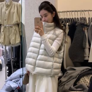 排骨羽绒女款服2026秋冬新款排骨羽绒短款马甲女轻薄白鸭绒坎肩背