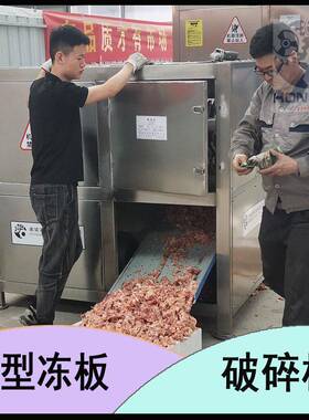 宠物饲料研磨破碎机猪牛羊骨头粉碎设备不锈钢商用对辊撕碎机