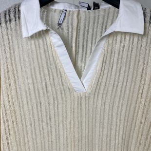 出口样衣 女款 镂空网眼 拼接v字翻领polo衫