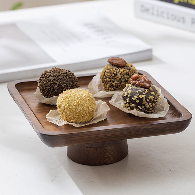 复古中式木质高脚水果盘蛋糕托盘家用客厅点心盘甜品台展示架果盘,收纳整理,收纳盘,淘宝优惠券,粉丝福利购,淘宝优惠卷