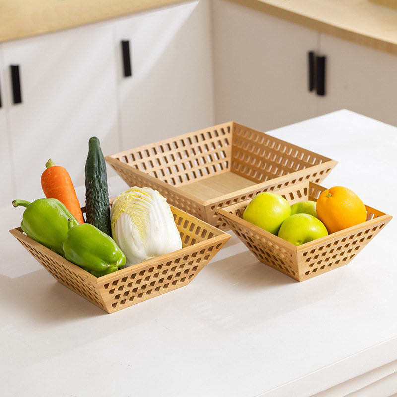 客厅茶几家用镂空水果篮木质面包收纳框展示架框竹制篮水果盆托盘,收纳整理,收纳盘,淘宝优惠券,粉丝福利购,淘宝优惠卷