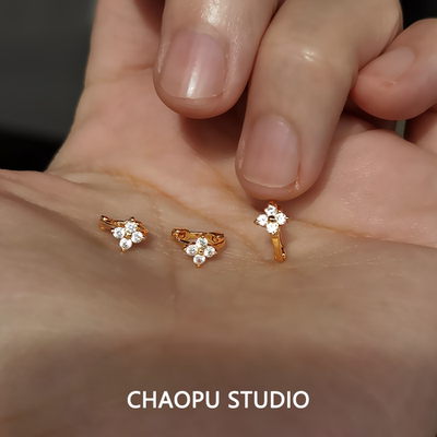 边缘迷你耳骨环925银针养耳洞