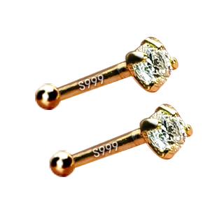 99纯银耳钉女纯银养耳洞耳棒耳棍防堵耳骨钉2025新款耳饰耳环