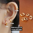 金色耳皮钉925纯银针睡觉免摘迷你单只耳圈耳骨钉小耳扣耳饰边缘