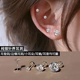 平底螺丝耳钉女925纯银针新款 养耳洞超闪短杆细针耳蜗耳骨钉耳饰