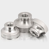 304不锈钢高头滚花螺母手拧螺丝帽盲孔通孔GB806广告装 饰钉M3