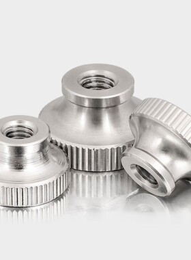 304不锈钢高头滚花螺母手拧螺丝帽盲孔通孔GB806广告装饰钉M3-12