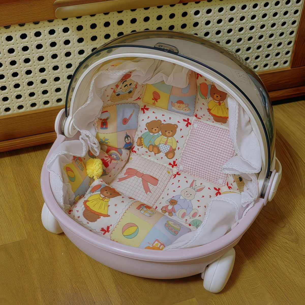 拉布布公仔床宠物垫子摇篮收纳床棉花娃娃屋鹦鹉仓鼠窝套装