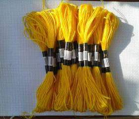 十字绣线线号棉线黄色黄线金黄色绣线补线444纯生态涤鞋垫配线pp