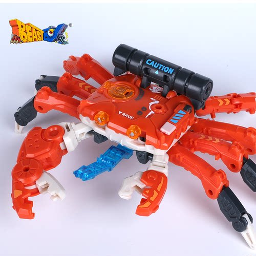 52TOYS猛兽匣系列红色螃蟹套装铁手成品变形玩具拼装模型机甲白