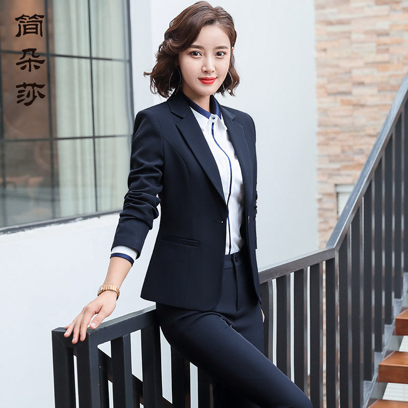 职业装女裤套装秋冬酒店前台经理领班西装女珠宝店工作服正装西服