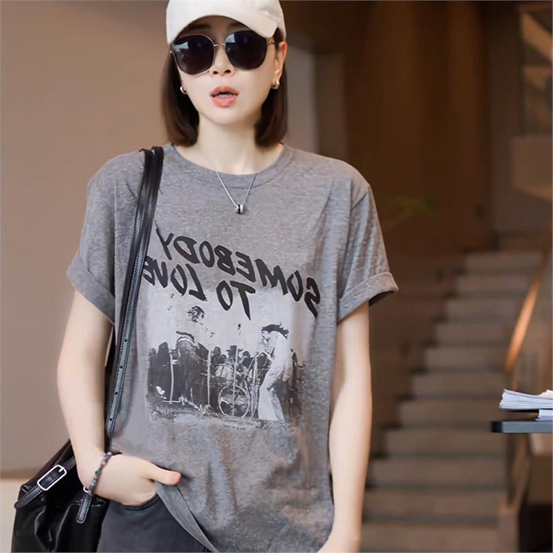 轻奢大牌欧货女装t恤美式