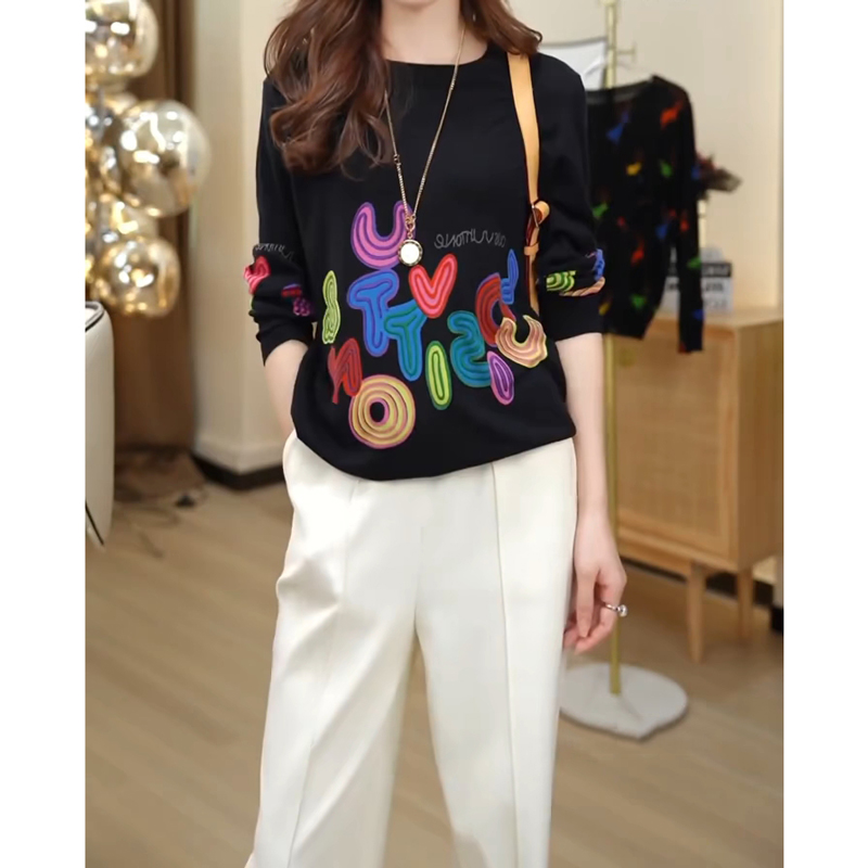 打底衫圆领T恤修身潮流复古