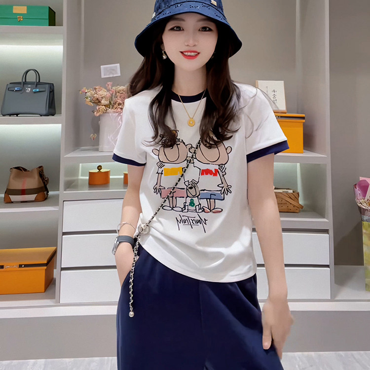 百搭上衣恤短袖2025女装正肩新款慵懒套头t夏季圆领韩系减龄气质,女装/女士精品,大码内搭,淘宝优惠券,粉丝福利购,淘宝优惠卷