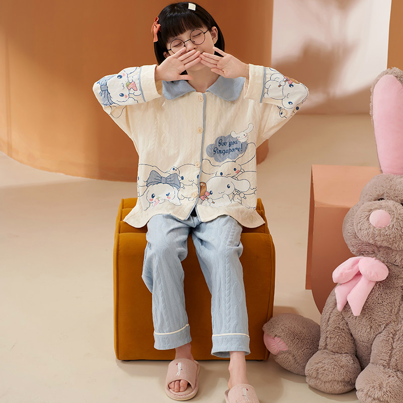 3D提花工艺纯棉四季款卡通家居服