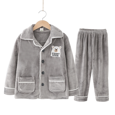 男童睡衣秋冬海岛绒家居服哥唛迪