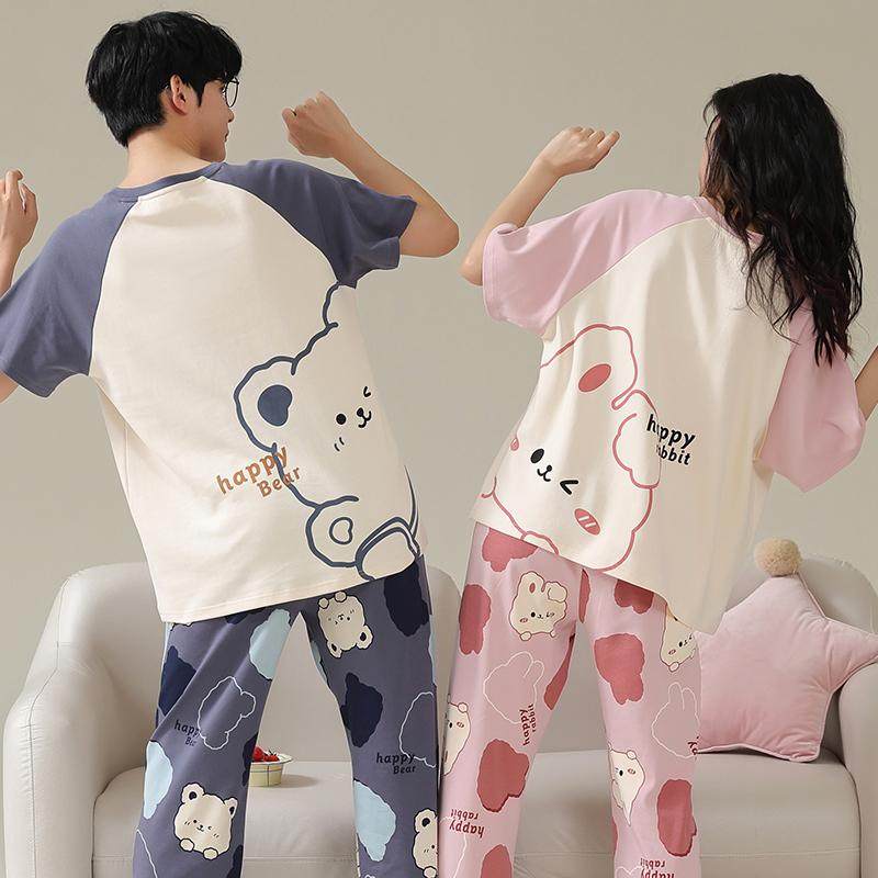 100%纯棉情侣睡衣女夏天短袖长裤一女一男全棉春夏男士家居服套装,女士内衣/男士内衣/家居服,睡衣/家居服套装,淘宝优惠券,粉丝福利购,淘宝优惠卷