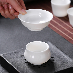 羊脂玉白瓷茶漏功夫茶具茶水分离过滤器茶漏网茶渣泡茶过滤网摆件