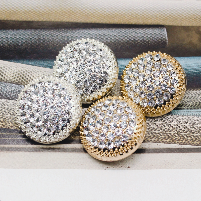 镶满钻小香风纽扣子精致复古高级