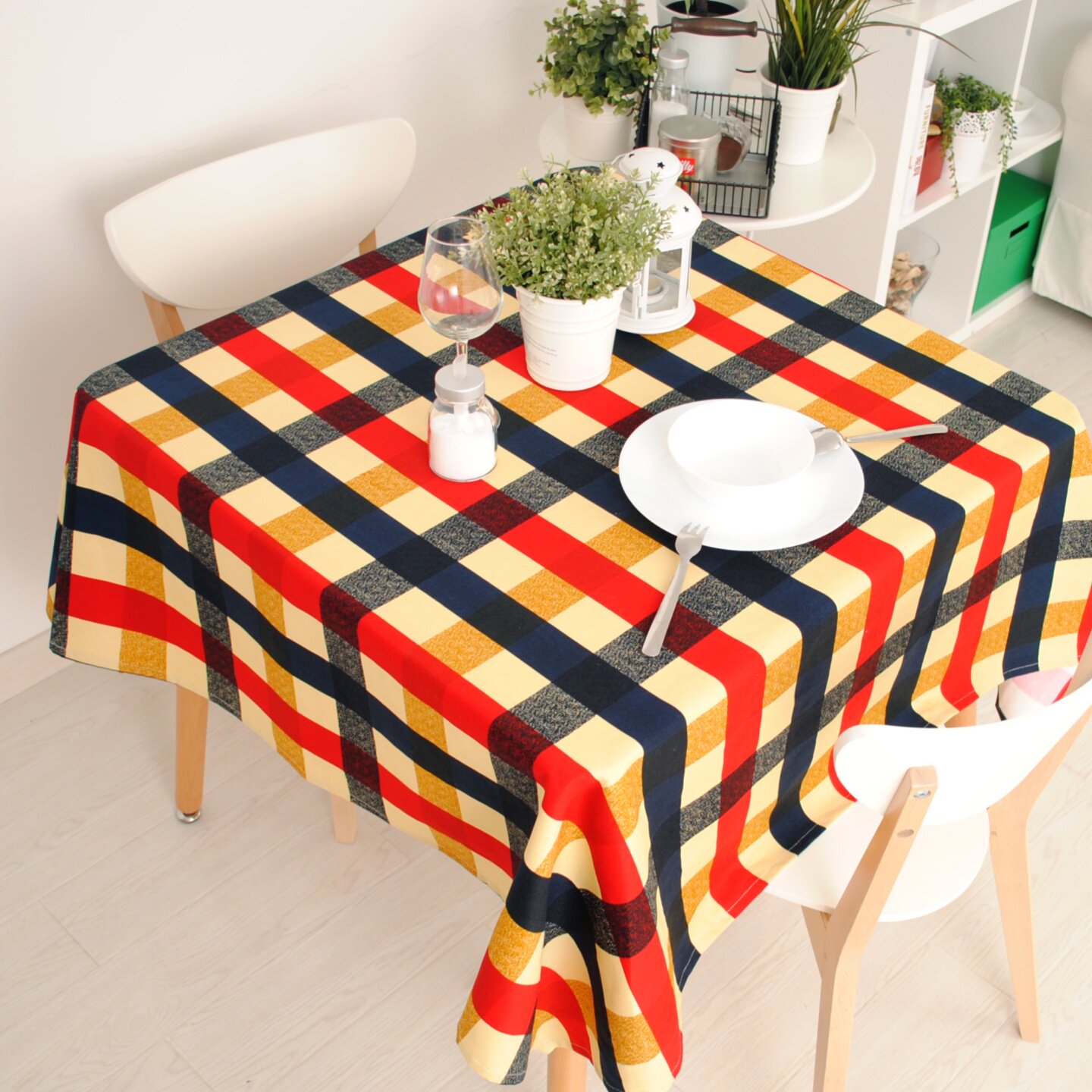 【清仓】简约现代纯棉桌布加厚帆布盖巾几何图案餐桌布方形