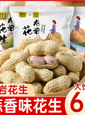 龙岩花生蒜香五香味花生米带壳炒货解馋小零食下酒菜熟花生特产