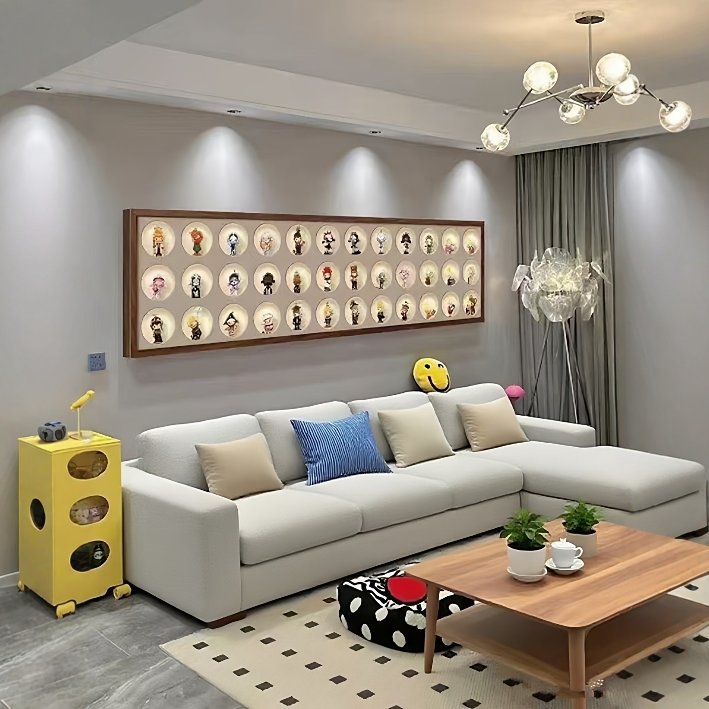 拉布布盲盒手办收纳装饰画