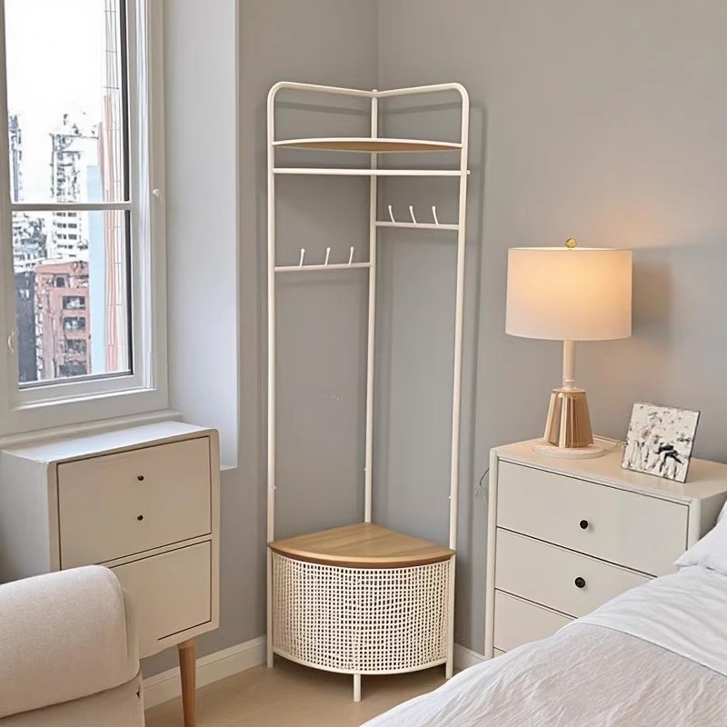 网红款落地卧室转角衣帽架