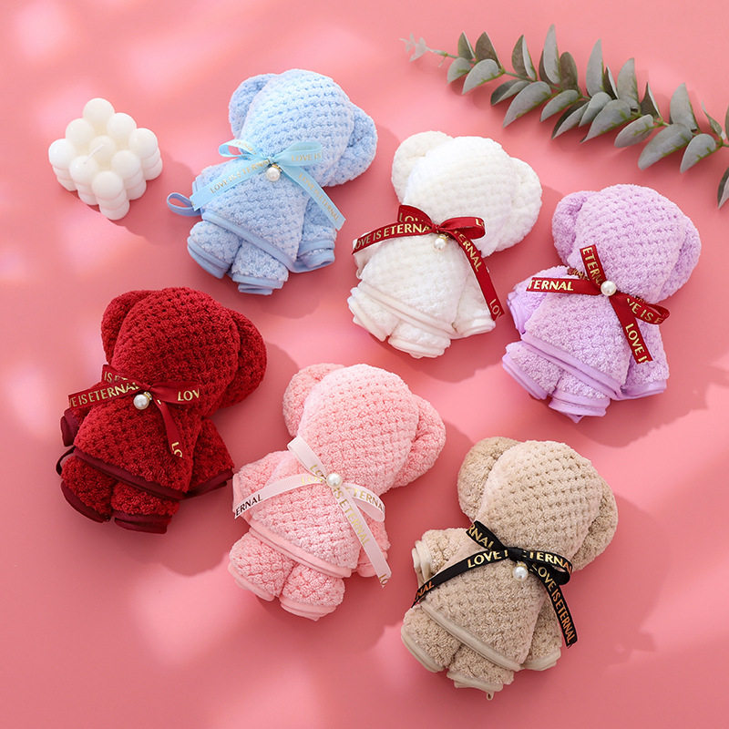 小熊毛巾伴手礼手提袋节日生日满月毕业礼物婚礼回礼开业活动礼品