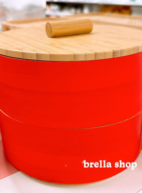 IKEA宜家代购弗斯达带盖点心盒干果坚果零食盒红色喜庆氛围收纳盒