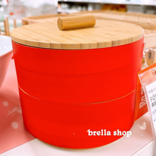 IKEA宜家代购弗斯达带盖点心盒干果坚果零食盒红色喜庆氛围收纳盒