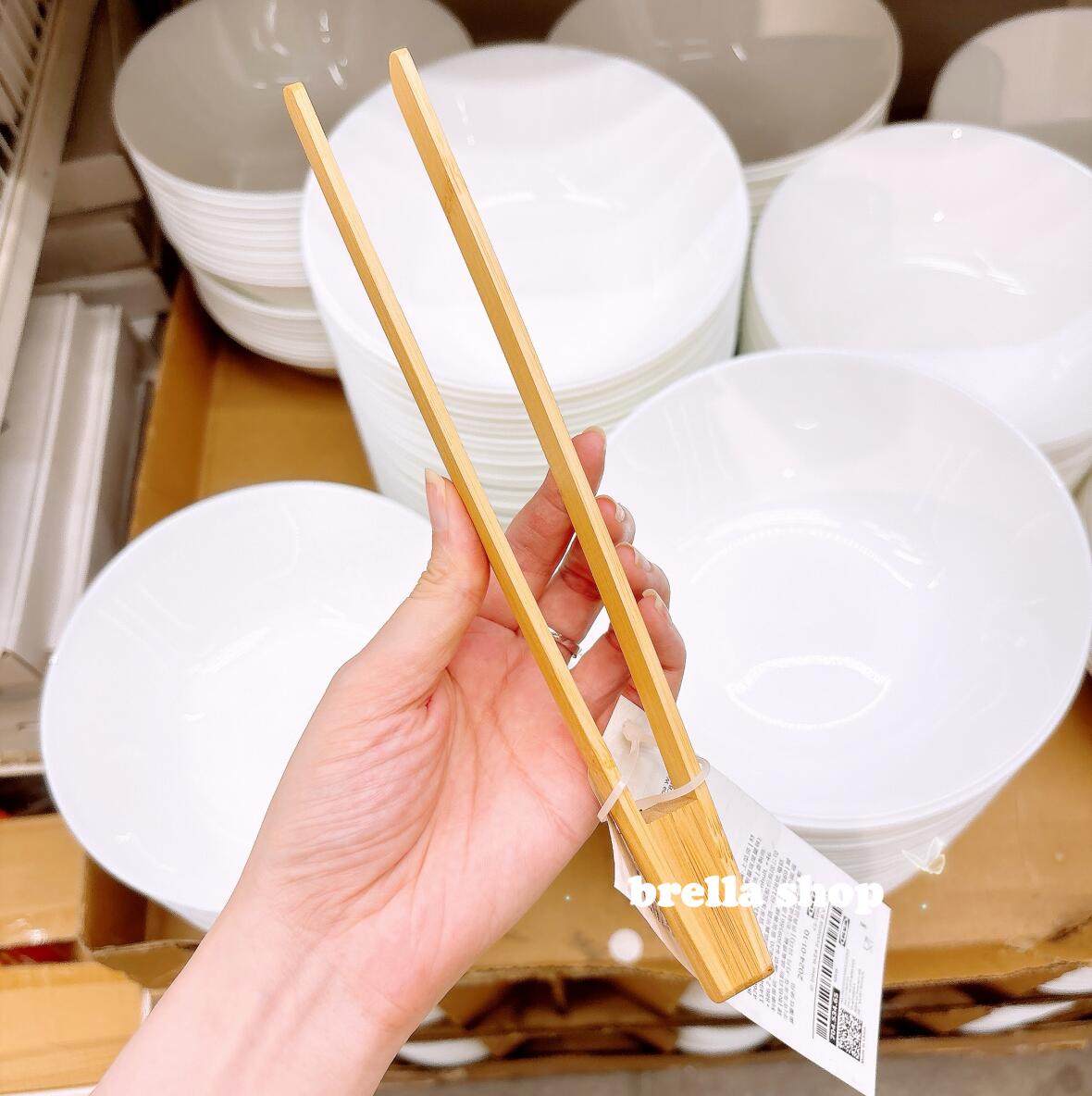 IKEA宜家代购 奥比特厨房镊子 竹夹子 烤肉煎锅夹钳 沙拉夹熟食夹