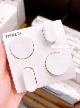 IKEA宜家代购提斯科恩免打孔钩带吸盘挂钩 厨房浴室无痕白色2件套