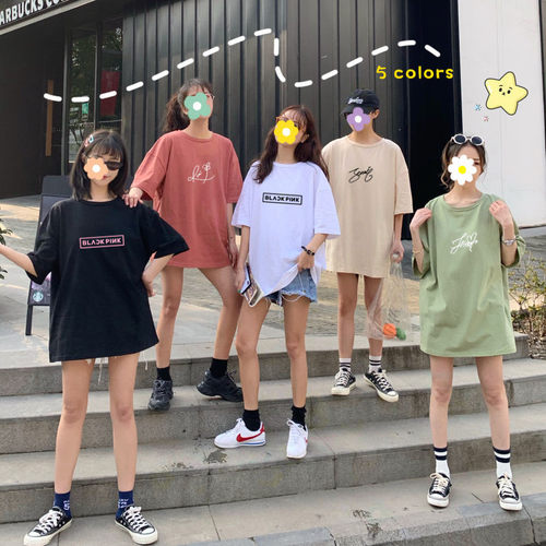 100%纯棉blackpink同款衣服短袖女夏季LISA金智秀妮上衣半袖T恤潮